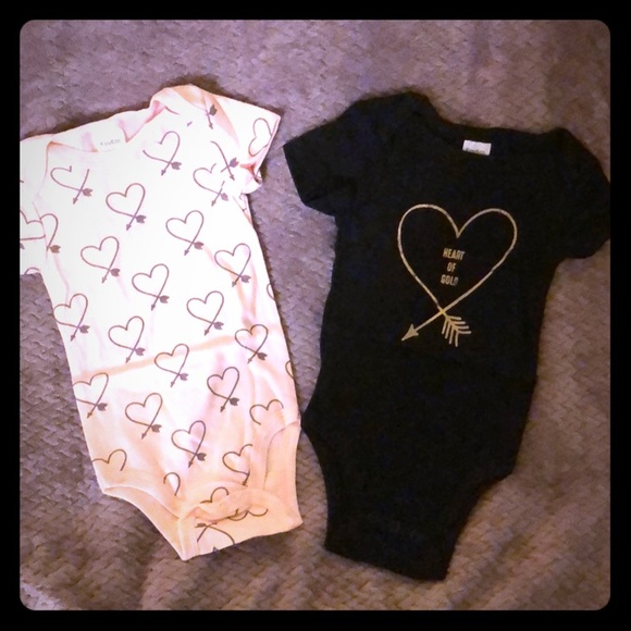 Other - Brand New Set of Heart Onesies, size 6-9 months